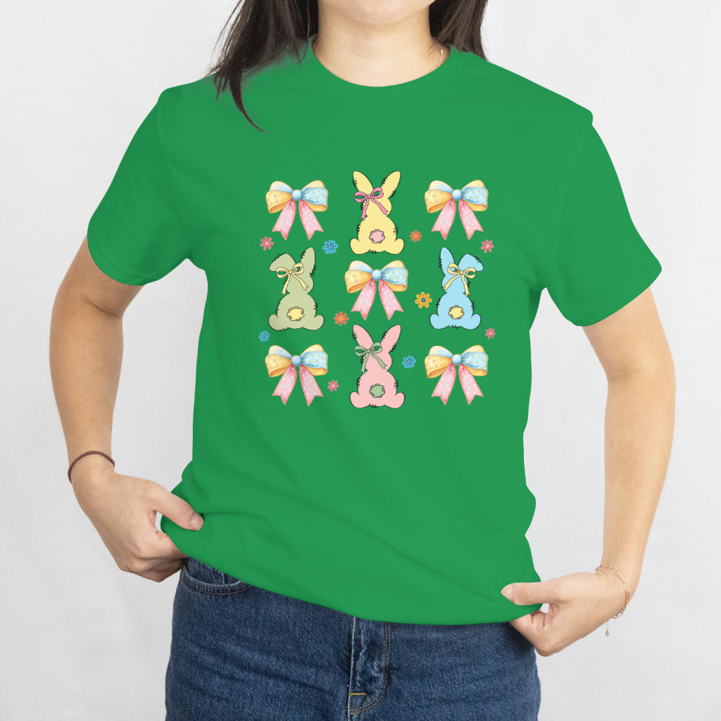 Bunny Easter Coquette Bow Unisex Tee – Cute Rabbit Aesthetic Shirt