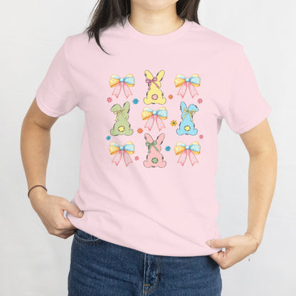 Bunny Easter Coquette Bow Unisex Tee – Cute Rabbit Aesthetic Shirt