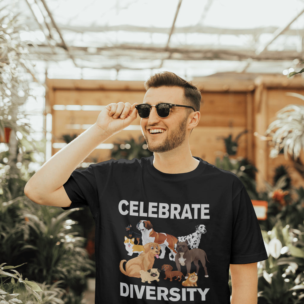 Celebrate Diversity Unisex Tee - Cute Dog Lover Tshirt