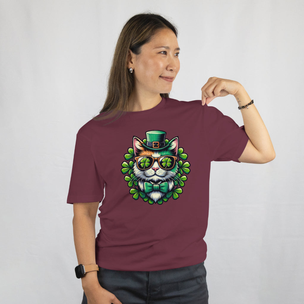 St. Patrick's Day Cat Unisex Tee – Irish Clover Lucky Cat Shirt