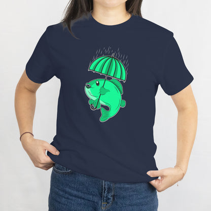 Fish with Umbrella St. Patrick's Day T-Shirt - Funny Irish Lucky Shamrock Tee, Green Festive Outfit, Leprechaun Gift