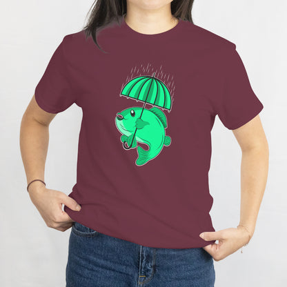 Fish with Umbrella St. Patrick's Day T-Shirt - Funny Irish Lucky Shamrock Tee, Green Festive Outfit, Leprechaun Gift