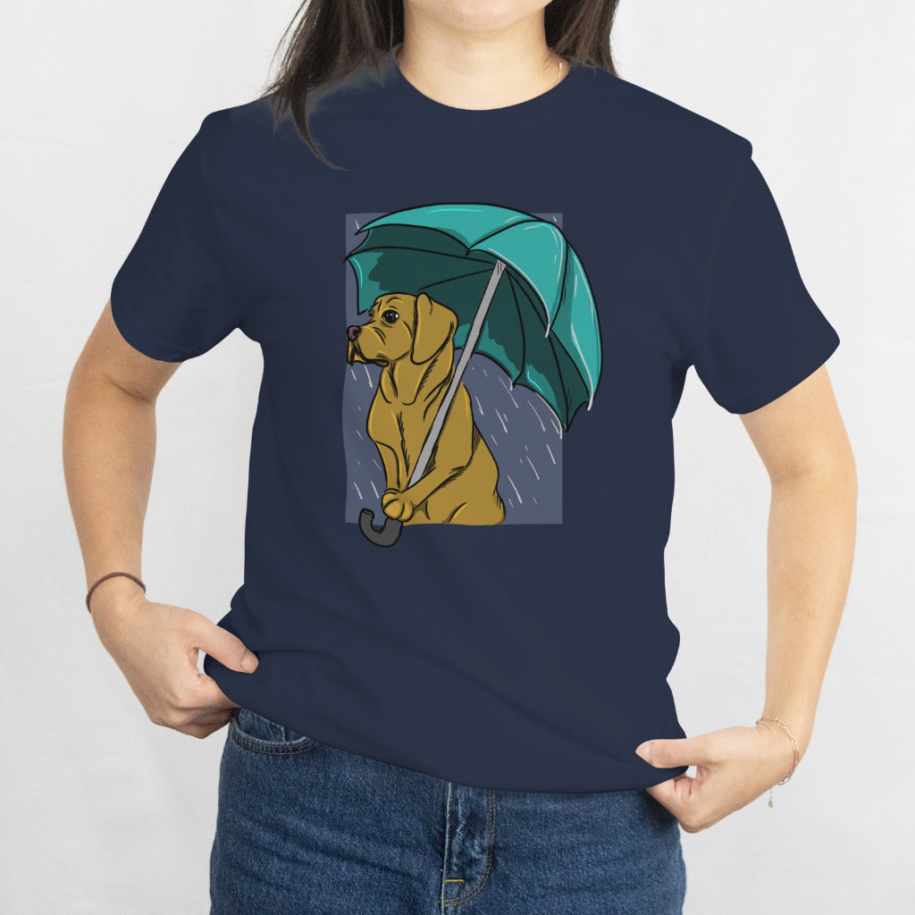 Rainy Dog T-Shirt - Cute Puppy in the Rain, Aesthetic Dog Lover Tee, Cozy Pet Graphic, Gift for Dog Owners