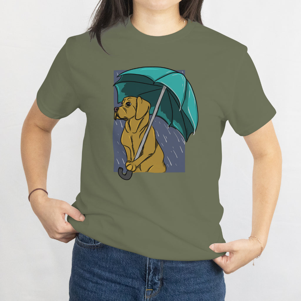 Rainy Dog T-Shirt - Cute Puppy in the Rain, Aesthetic Dog Lover Tee, Cozy Pet Graphic, Gift for Dog Owners