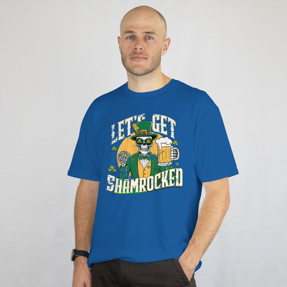 St. Patrick's Day Skeleton Beer Tee – Funny Irish Drinking Shirt – Shamrock Skeleton Unisex T-Shirt – Printed in USA