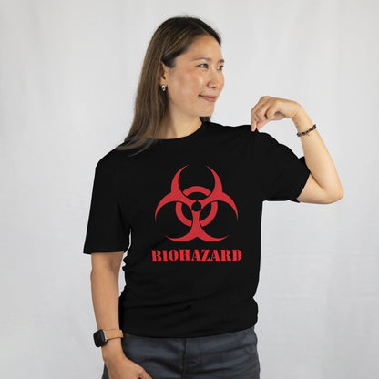 Biohazard Biology Teacher T-Shirt – Funny Science Rockstar Gift Tee