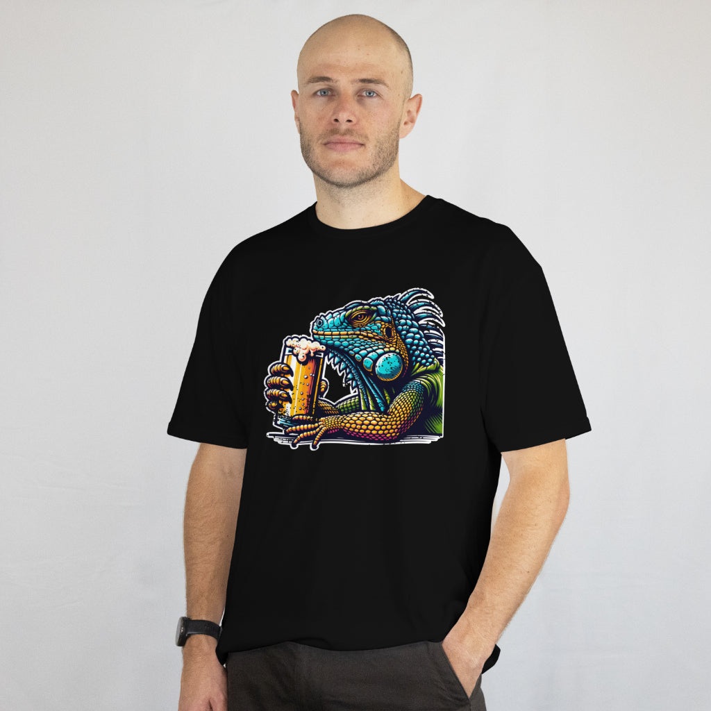 Funny Iguana Beer Shirt - Cool Reptile Drinking Tee - Lizard Lover Unisex Tee