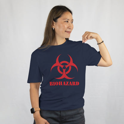 Biohazard Biology Teacher T-Shirt – Funny Science Rockstar Gift Tee