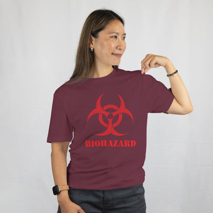 Biohazard Biology Teacher T-Shirt – Funny Science Rockstar Gift Tee