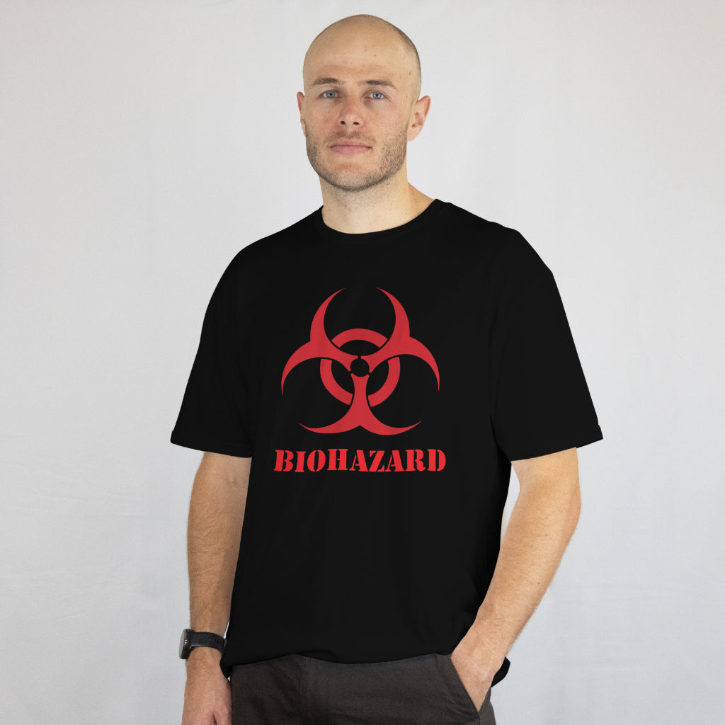 Biohazard Biology Teacher T-Shirt – Funny Science Rockstar Gift Tee