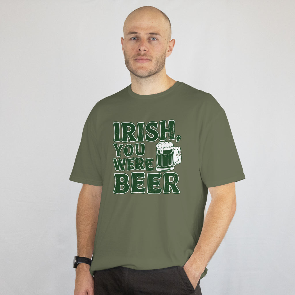 Irish You Were Beer T-Shirt – Funny St. Patrick’s Day Drinking Shirt – Shamrock Beer Lover Unisex Tee – Printed in USA