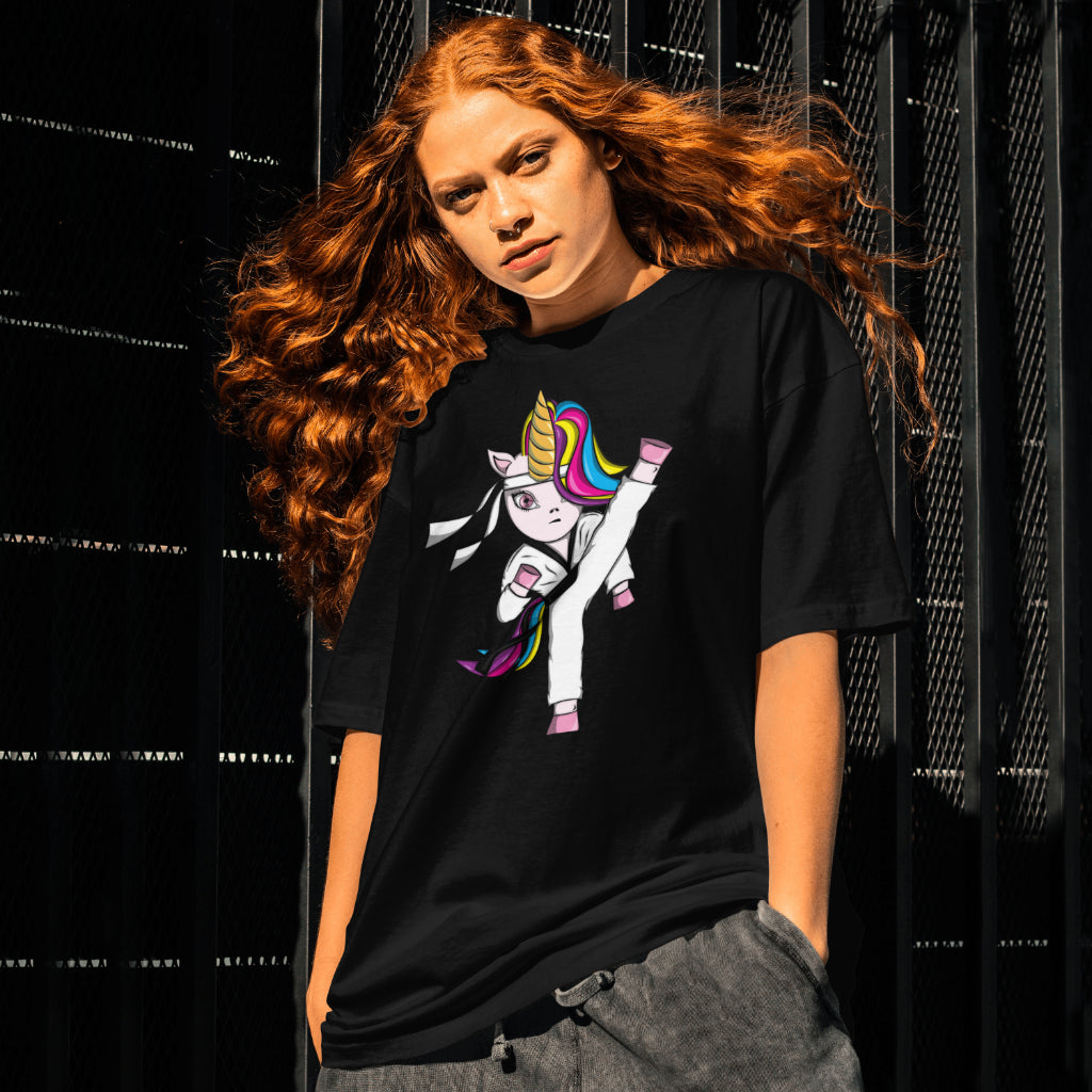 Cute but Dangerous Karate Taekwondo Unicorn Karate Girl T-Shirt