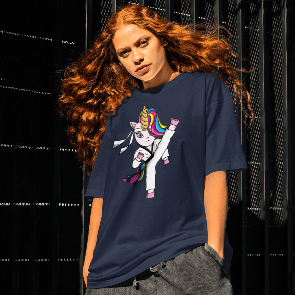 Cute but Dangerous Karate Taekwondo Unicorn Karate Girl T-Shirt