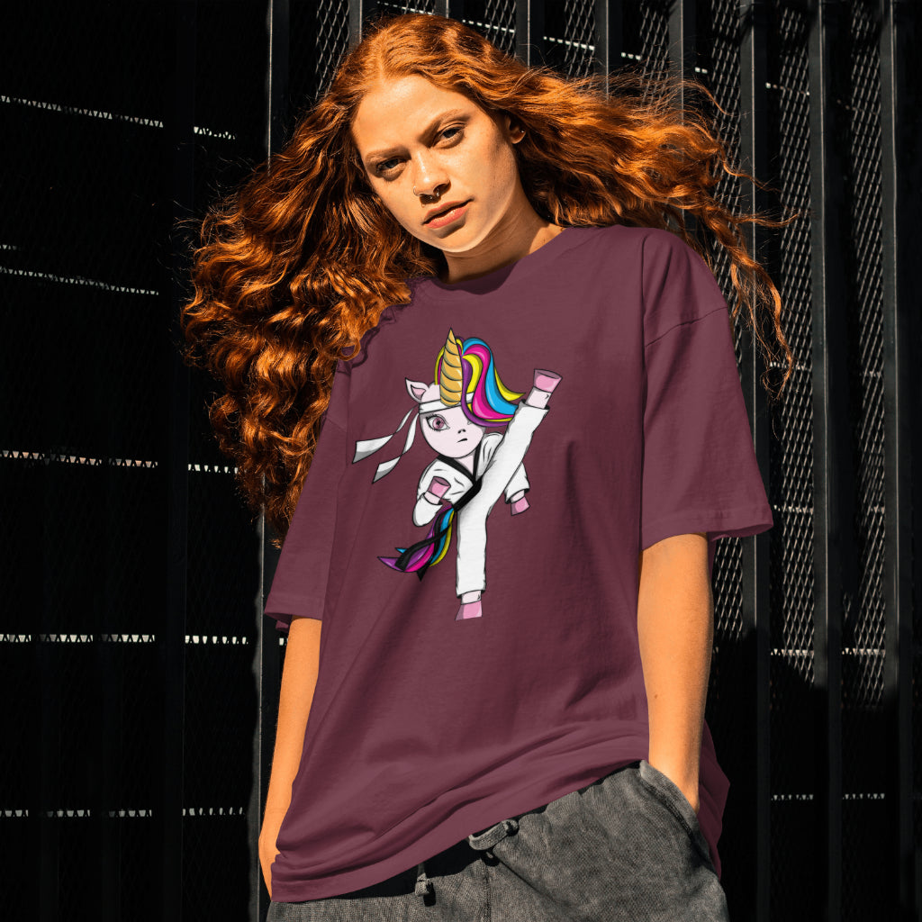 Cute but Dangerous Karate Taekwondo Unicorn Karate Girl T-Shirt