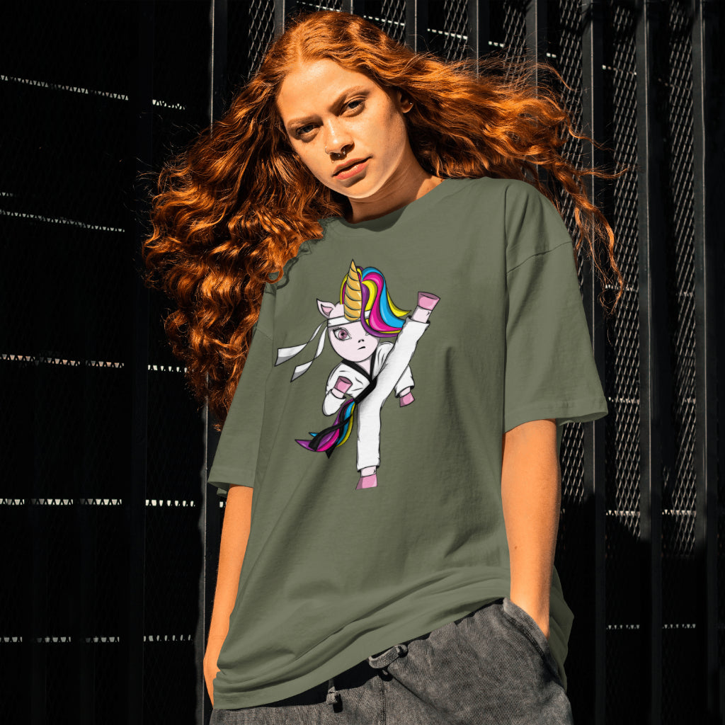 Cute but Dangerous Karate Taekwondo Unicorn Karate Girl T-Shirt