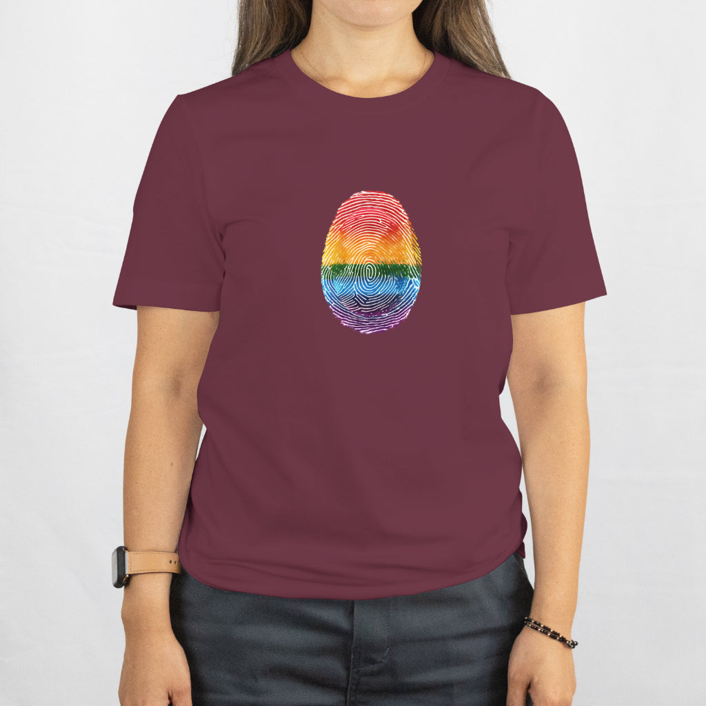 Rainbow Fingerprint Pride T-Shirt – LGBTQ+ Identity - Equality Tee