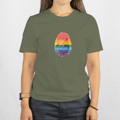 Rainbow Fingerprint Pride T-Shirt – LGBTQ+ Identity - Equality Tee