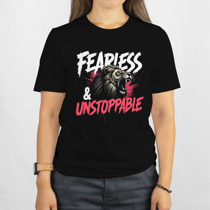 Fearless and Unstoppable – Roaring Lion Silhouette Unisex T-Shirt