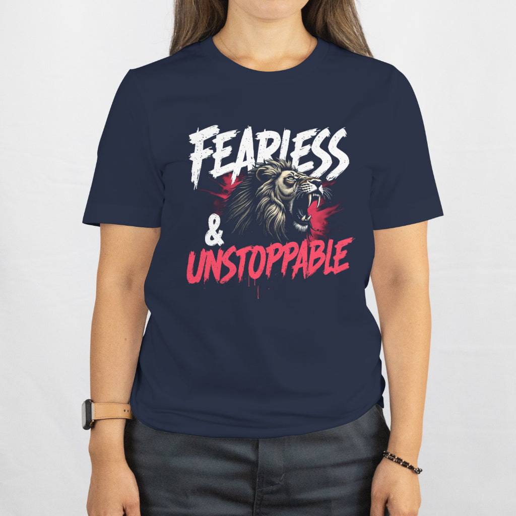 Fearless and Unstoppable – Roaring Lion Silhouette Unisex T-Shirt