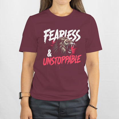 Fearless and Unstoppable – Roaring Lion Silhouette Unisex T-Shirt