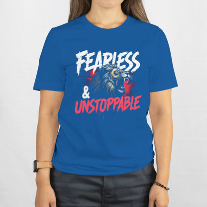 Fearless and Unstoppable – Roaring Lion Silhouette Unisex T-Shirt