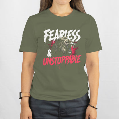 Fearless and Unstoppable – Roaring Lion Silhouette Unisex T-Shirt