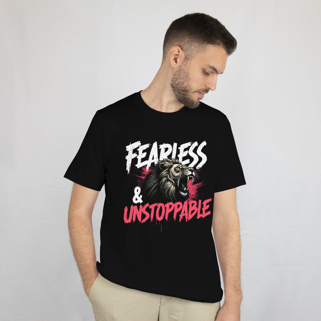 Fearless and Unstoppable – Roaring Lion Silhouette Unisex T-Shirt